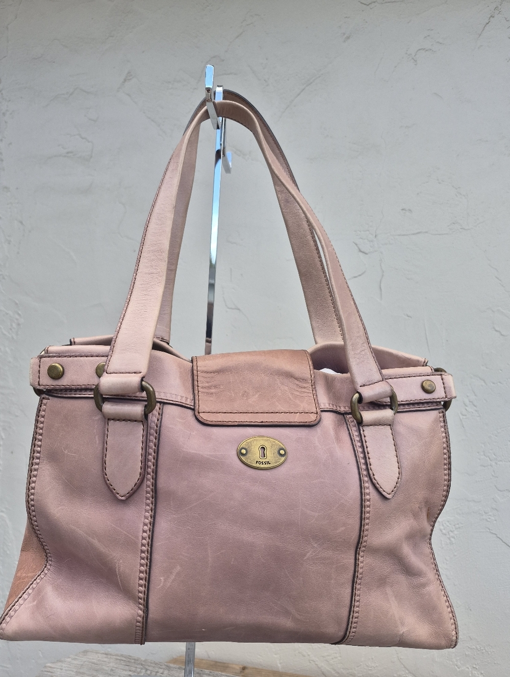 Fossil Vintage Leather Satchel Shoulder Bag - Picture 11 of 16